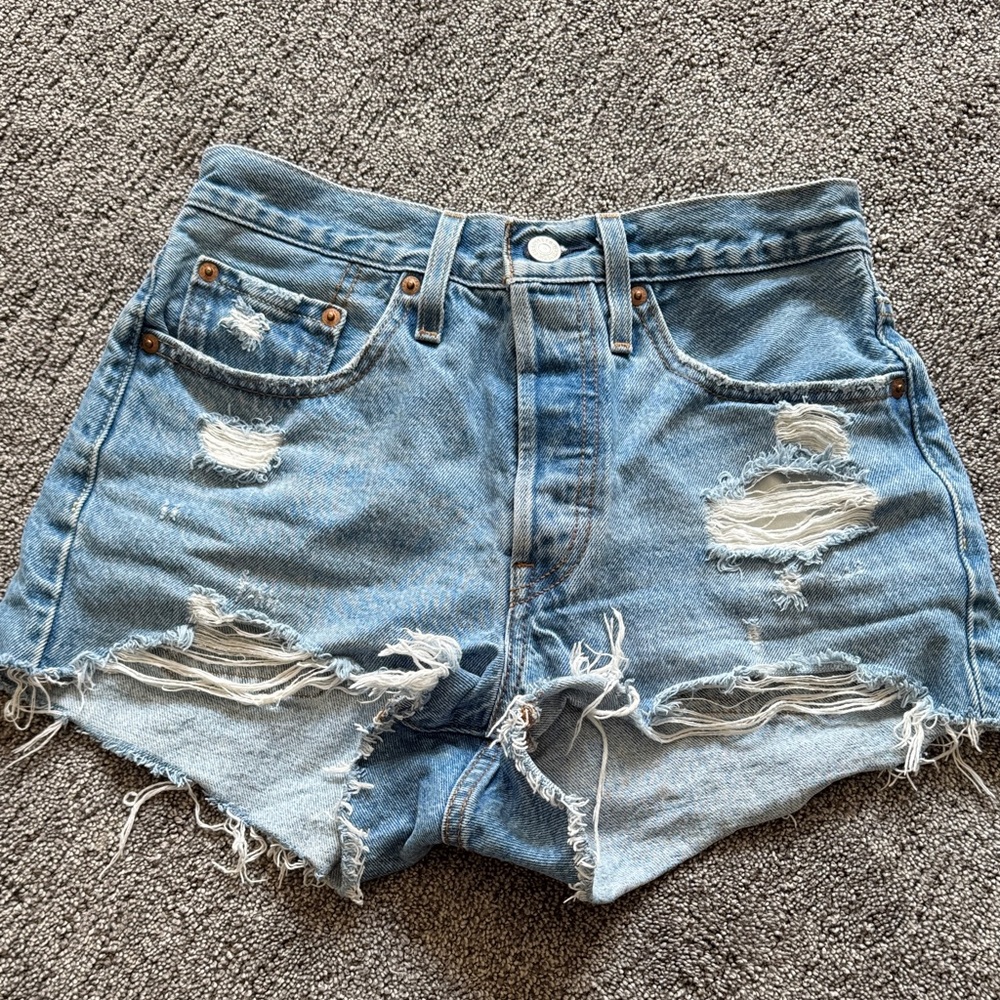 Levi 501 Distressed Denim Women Shorts